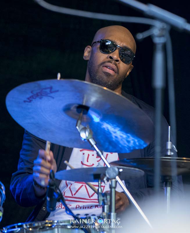 Eric Harland mit dem Charles Lloyd New Quartet auf der Waldbühne Sudhaus Tübingen 2016