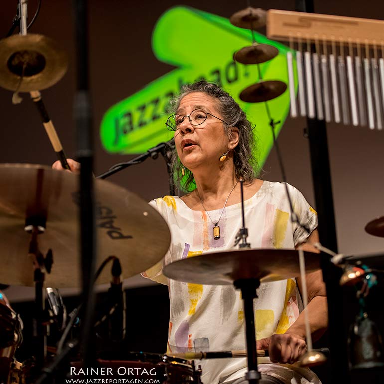 Marilyn Mazur mit dem Makiko Hirabayashi Trio bei der jazzahead! 2019 in Bremen