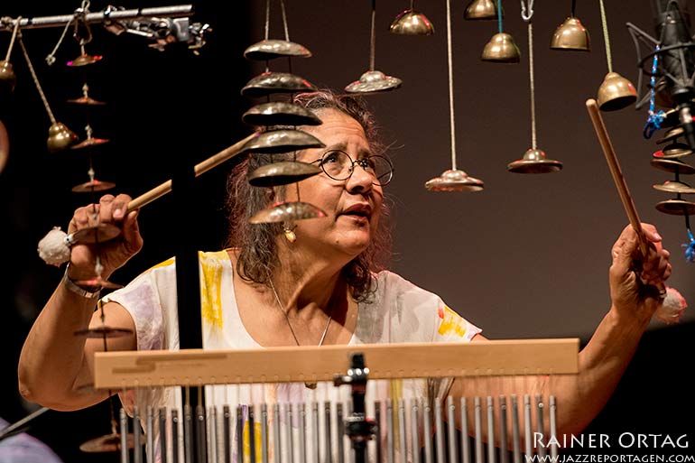 Marilyn Mazur mit dem Makiko Hirabayashi Trio bei der jazzahead! 2019 in Bremen