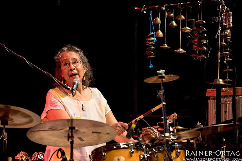 Marilyn Mazur mit dem Makiko Hirabayashi Trio bei der jazzahead! 2019 in Bremen