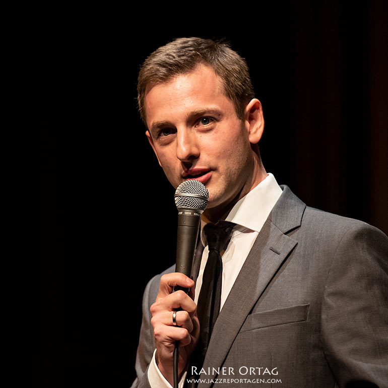 Tobias Becker bei der Verleihung des Landesjazzpreises Baden-Württemberg 2018